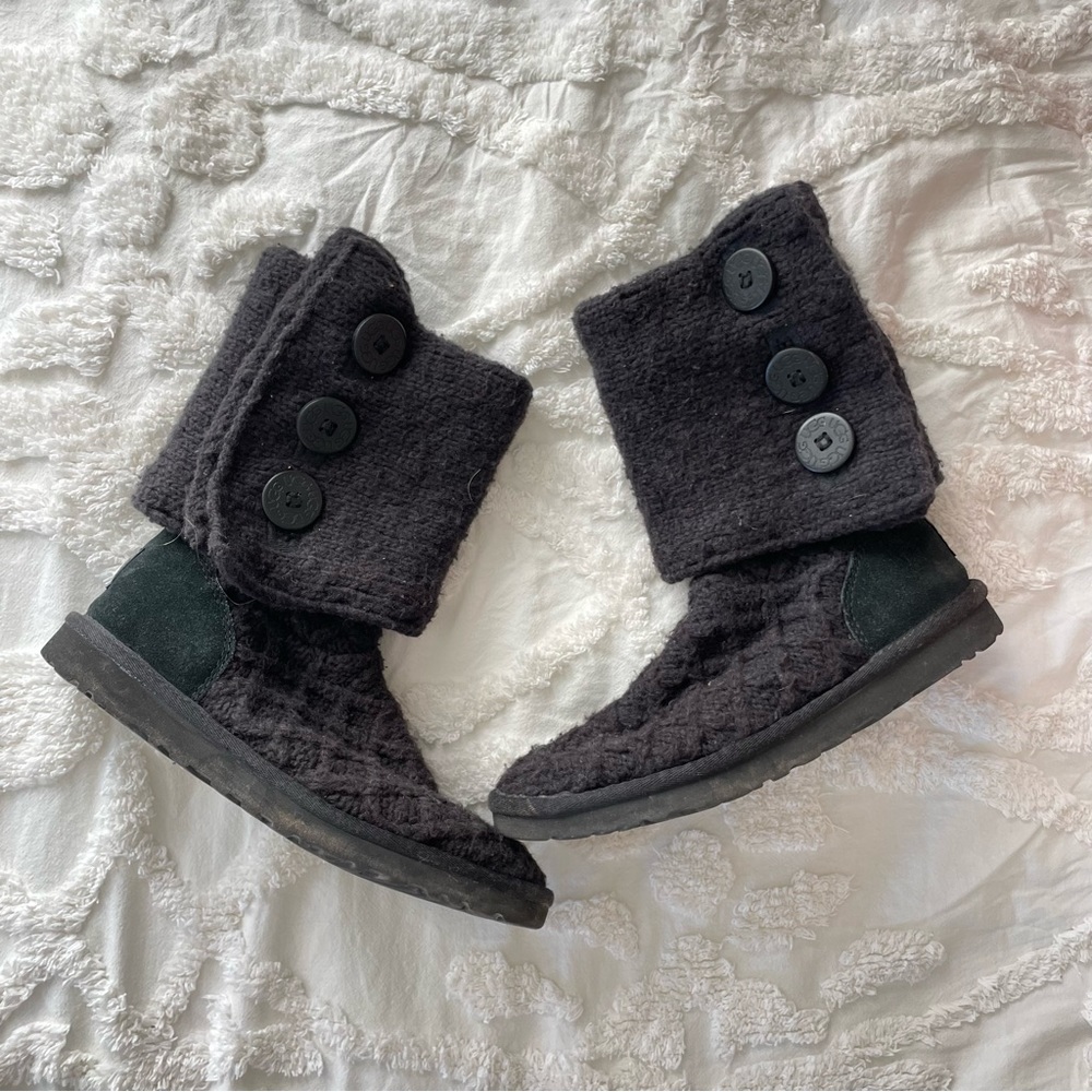 UGG Lattice Cardy Black Boots